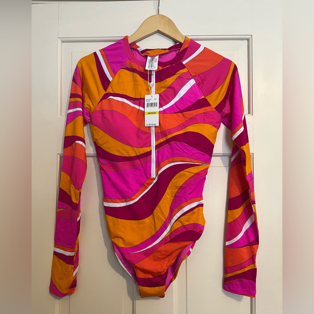 Nwt Trina Turk Vida Vista Zip Up Paddle Suit/Swimsuit, Medium